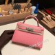 エルメスケリーミニ Kelly bag miniMini Kelly New stock  ヴォーエプソン Epsom ローズコンフェッティ 1Q/Rose Confetti シルバー金具 kellymini-095 全手縫い