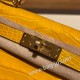 エルメスケリーミニ Kelly bag miniMini Kelly New stock  Alligateor Crocodile ジョーヌアンブル 9D /Jaune Ambre ゴールド金具 kellymini-099 全手縫い