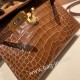 エルメスケリーミニ Kelly bag miniMini Kelly New stock  Alligateor crocodile  タバックキャメル 24/Tabac Camel ゴールド金具 kellymini-104 全手縫い