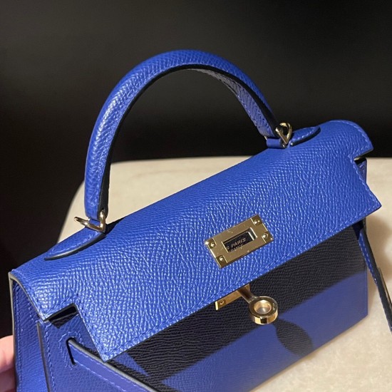 エルメスケリーミニ Kelly mini 20 ゴールド金具   7T/ Blue Electric ブルーエレクトリック  ヴォーエプソン Epsom  全手縫い