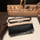 エルメス ポシェットケリー kelly pochette  box ボックスカーフ  ブラック 89/ Black (Noir) シルバー金具 Pochette--007 全手縫い