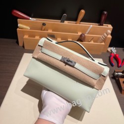 エルメス ポシェットケリー kelly pochette  swift スイフト ヴェールフィズ 0S vertdeau シルバー金具 Pochette--031 全手縫い