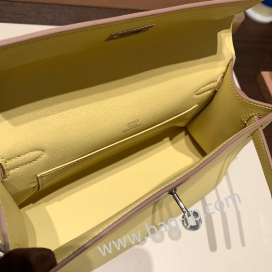 エルメス ポシェットケリー kelly pochette  swift スイフト ジョーヌプッサン 1Z /Jaune Poussin  シルバー金具 Pochette--032 全手縫い