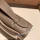 エルメス ポシェットケリー kelly pochette  swift スイフト エトゥープ 18 /Étoupe Grey (Étoupe) シルバー金具 Pochette--036 全手縫い