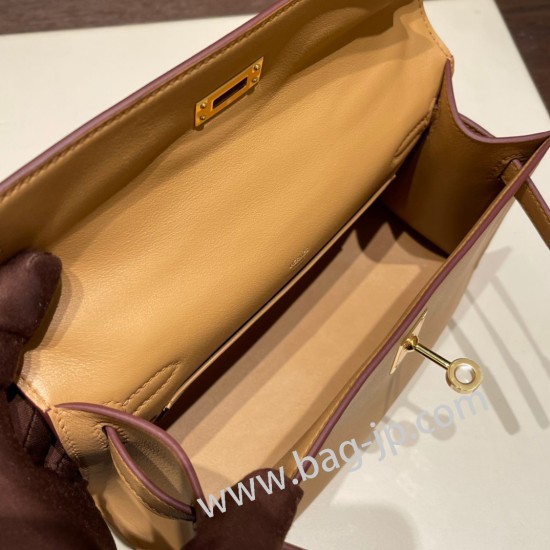 エルメス ポシェットケリー kelly pochette  swift スイフト チャイ0M/Chai ゴールド金具 Pochette--037 全手縫い