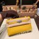 エルメス ポシェットケリー kelly pochette  swift スイフト ジョーヌアンブル 9D /Jaune Ambre シルバー金具 Pochette--049 全手縫い