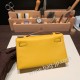 エルメス ポシェットケリー kelly pochette  swift スイフト ジョーヌアンブル 9D /Jaune Ambre シルバー金具 Pochette--049 全手縫い