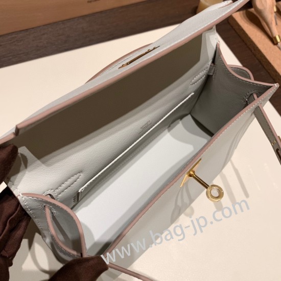 エルメス ポシェットケリー kelly pochette  swift スイフト パールグレー 80 /Pearl Grey ゴールド金具 Pochette--050 全手縫い