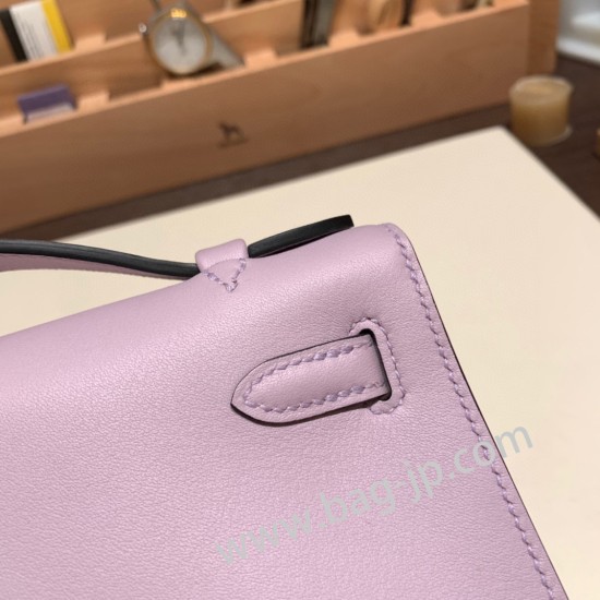 エルメス ポシェットケリー kelly pochette  swift スイフト シクラメン 5H Cyclamen シルバー金具 Pochette--056 全手縫い