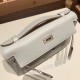 エルメス ポシェットケリー kelly pochette  swift スイフト パールグレー 80 /Pearl Grey シルバー金具 Pochette--058 全手縫い