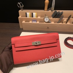 ケリーロング トゥー・ゴー Kelly to go  ヴォーエプソン epsom  S3/Rouge Cœur  ルージュクー シルバー金具  kellyto-067 全手縫い