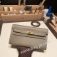 ケリーロング トゥー・ゴー Kelly to go  ヴォーエプソン epsom  8C/Elephant Grey グリエレファント ゴールド金具   kellyto-068 全手縫い