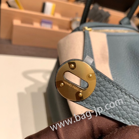 エルメス リンディ26 Clemence トリヨンクレマンス ブルーオラージュ Y7 /Blue Orage ゴールド金具 lindy26-051 全手縫い