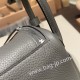 エルメス リンディミニ19 Mini Lindy Clemence トリヨンクレマンス グリメイヤー 0L/ Gris Meyer   シルバー金具  lindymini-060 全手縫い