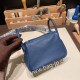 エルメス リンディミニ19 Mini Lindy Clemence トリヨンクレマンス ディープブルー S4 /Deep Blue   シルバー金具  lindymini-065 全手縫い