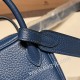 エルメス リンディミニ19 Mini Lindy Clemence トリヨンクレマンス ディープブルー S4 /Deep Blue   シルバー金具  lindymini-065 全手縫い