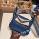 エルメス リンディミニ19 Mini Lindy Clemence トリヨンクレマンス ディープブルー S4 /Deep Blue   シルバー金具  lindymini-065 全手縫い