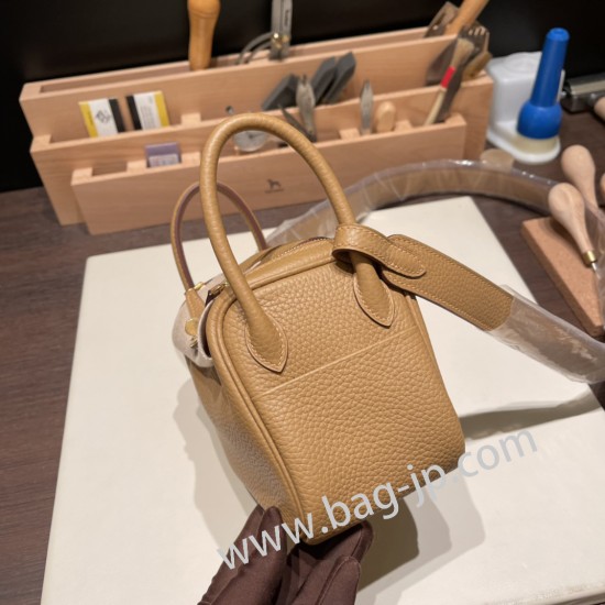 エルメス リンディミニ19 Mini Lindy Clemence トリヨンクレマンス エベーヌ 46 /Ebene   シルバー金具  lindymini-071 全手縫い