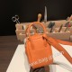 エルメス リンディミニ19 Mini Lindy Clemence トリヨンクレマンス オレンジ 93 /Orange   シルバー金具  lindymini-091 全手縫い