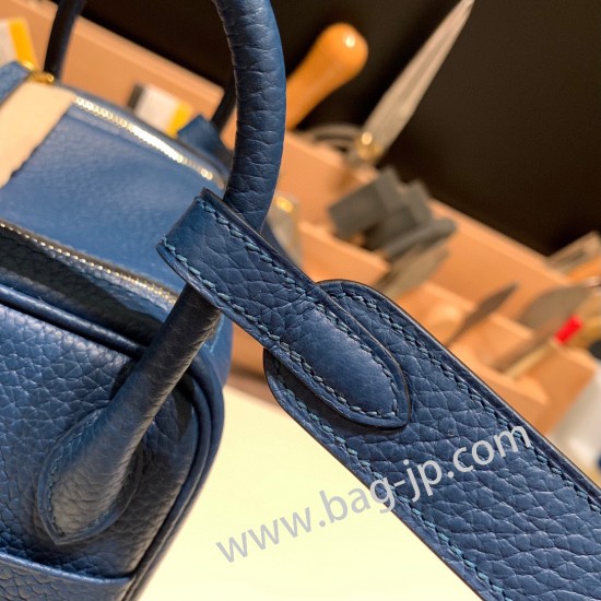 エルメス リンディミニ19 Mini Lindy Clemence トリヨンクレマンス ディープブルー S4 /Deep Blue  ゴールド金具  lindymini-107 全手縫い