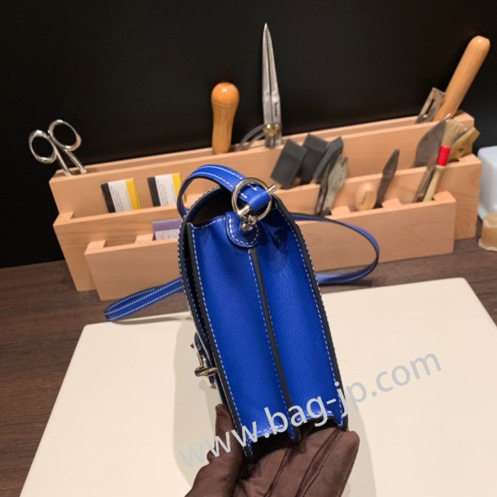 エルメス Roulis 19cm スイフト swift 7T/Blue Electric ブルーエレクトリック シルバー金具  Roulis-023 全手縫い