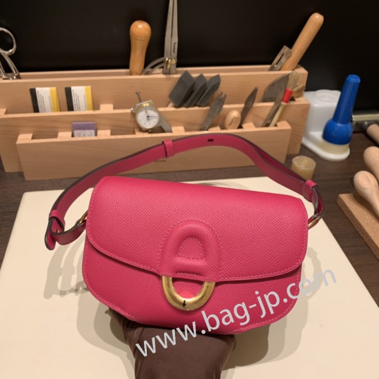 エルメスCherche-Midi 18 ヴォーエプソン L3/Rose Purple  ローズパープル シルバー金具  Cherche-044 全手縫い