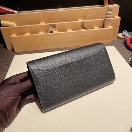 エルメス コンスタンス ロング ヴォーエプソン 89/Black ブラック ゴールド金具   wallet-028 全手縫い